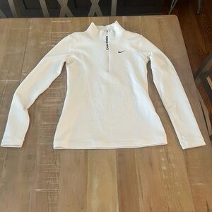 Nike White Long-Sleeve Quarter-Zip Performance Top